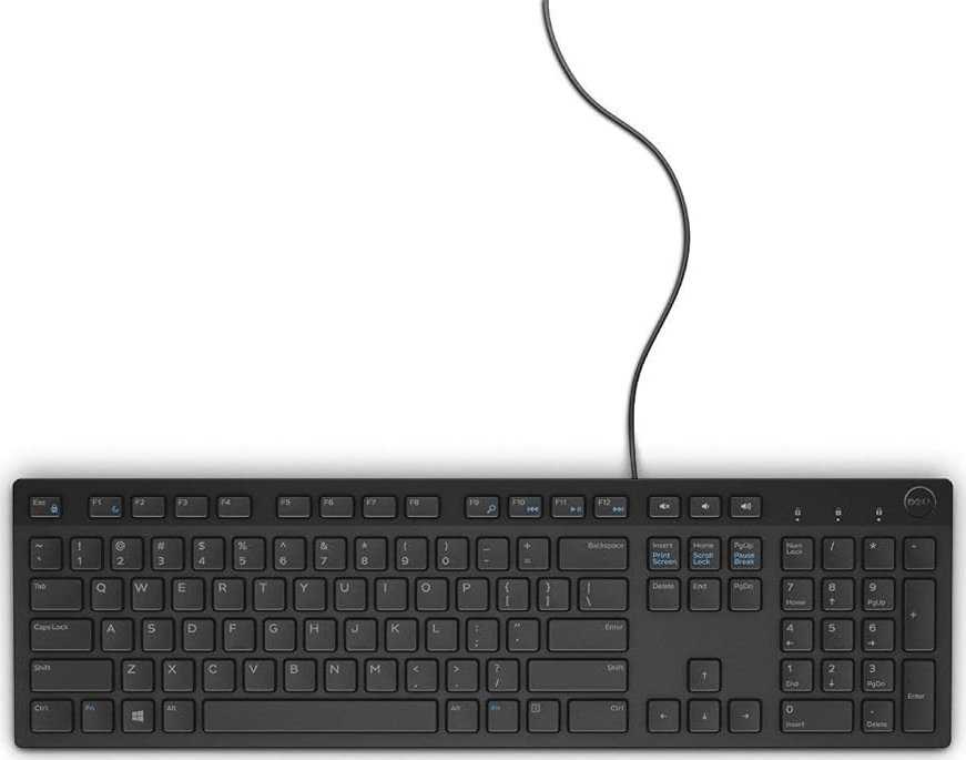 Klaviatūra DELL KB216, viso dydžio (100 %), laidinis, USB, QWERTY, juodas