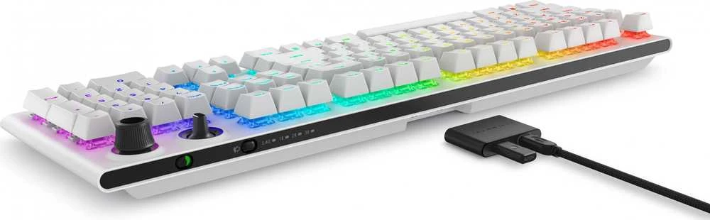 Dell | Alienware Tri-Mode AW920K | Belaidė klaviatūra žaidimams | Wireless | Bluetooth | RGB LED pašvietimas | Belaidė jungtis | US | CHERRY MX Raudona | Lunar Light