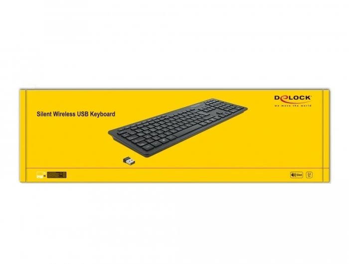 Klaviatūra Delock DELOCK USB klaviatūra 2,4 GHz belaidis juoda - cichy