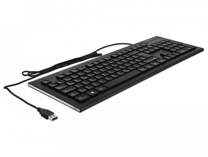 Klaviatūra Delock Vanduo-Drop USB QWERTZ Niemiecka su laidu 1,5 m Juoda (12672)