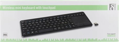 Belaidė mini klaviatūra su jutikliniu kilimėliu, šiaurietišku išdėstymu, USB nano imtuvu, juoda DELTACO / TB-504