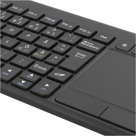 Belaidė mini klaviatūra su jutikliniu kilimėliu, šiaurietišku išdėstymu, USB nano imtuvu, juoda DELTACO / TB-504