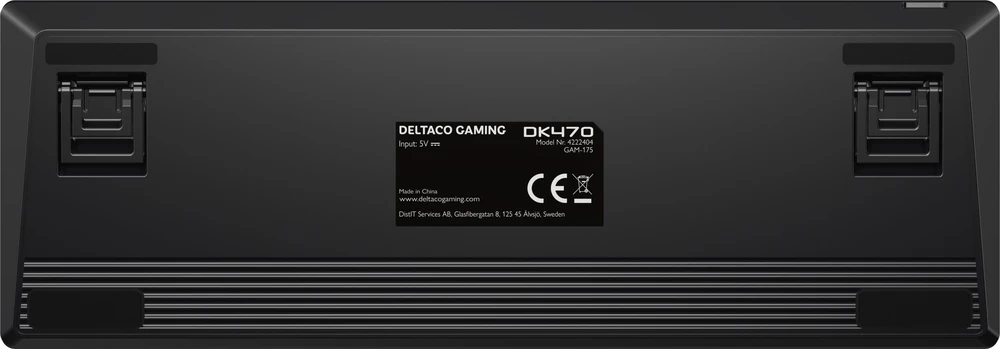Deltaco DK470 60 % mechaninė klaviatūra, sutepti karšto keitimo KTT jungikliai