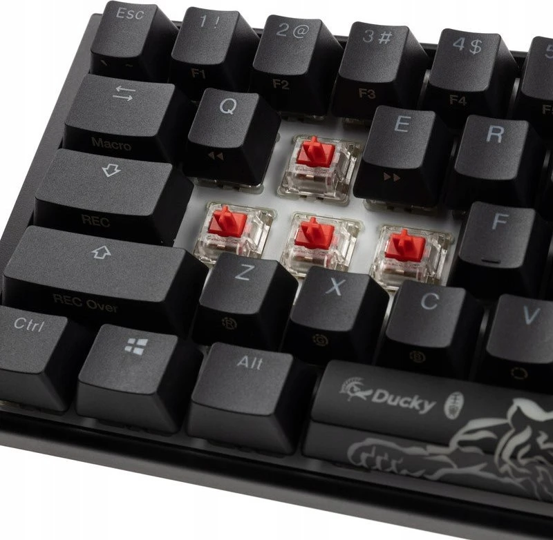 Ducky One 3 Classic Juodas/Baltas Mini žaidimų klaviatūra, RGB LED – MX-Raudona US išdėstymas