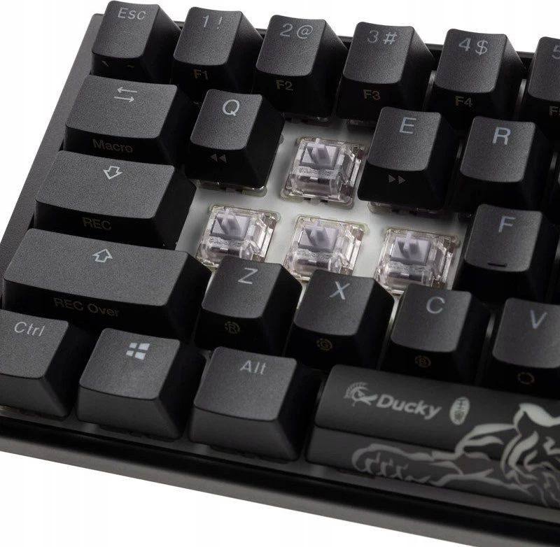 Ducky One 3 Classic Juodas/Baltas Mini žaidimų klaviatūra, RGB LED – MX-Speed-Sidabrinis US išdėstymas