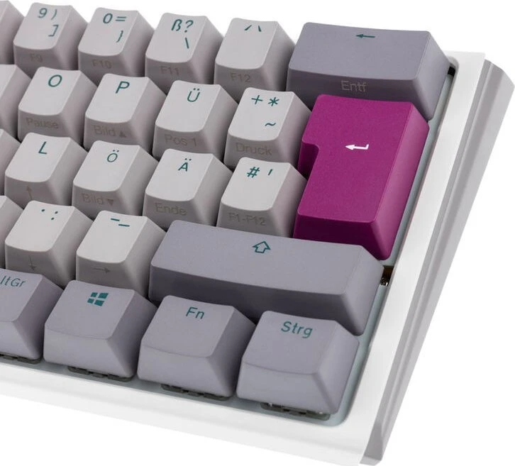 Ducky One 3 Mist Pilkas Mini Klaviatūra žaidimams, RGB LED - MX-Silent-Raudona