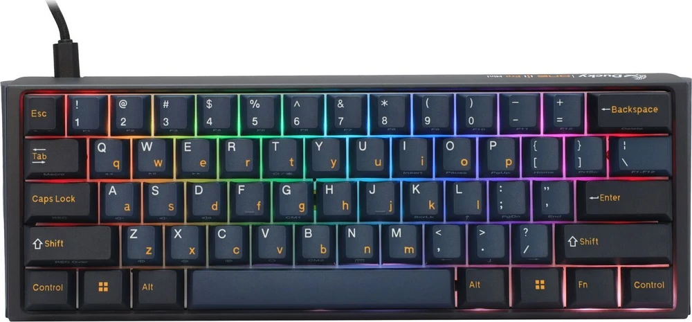 Ducky One 3 Pro Mini Nazca Line žaidimų mechaninė klaviatūra, 8.000 Hz, Hot Swap, RGB – Cherry MX2A Raudona, ANSI US išdėstymas