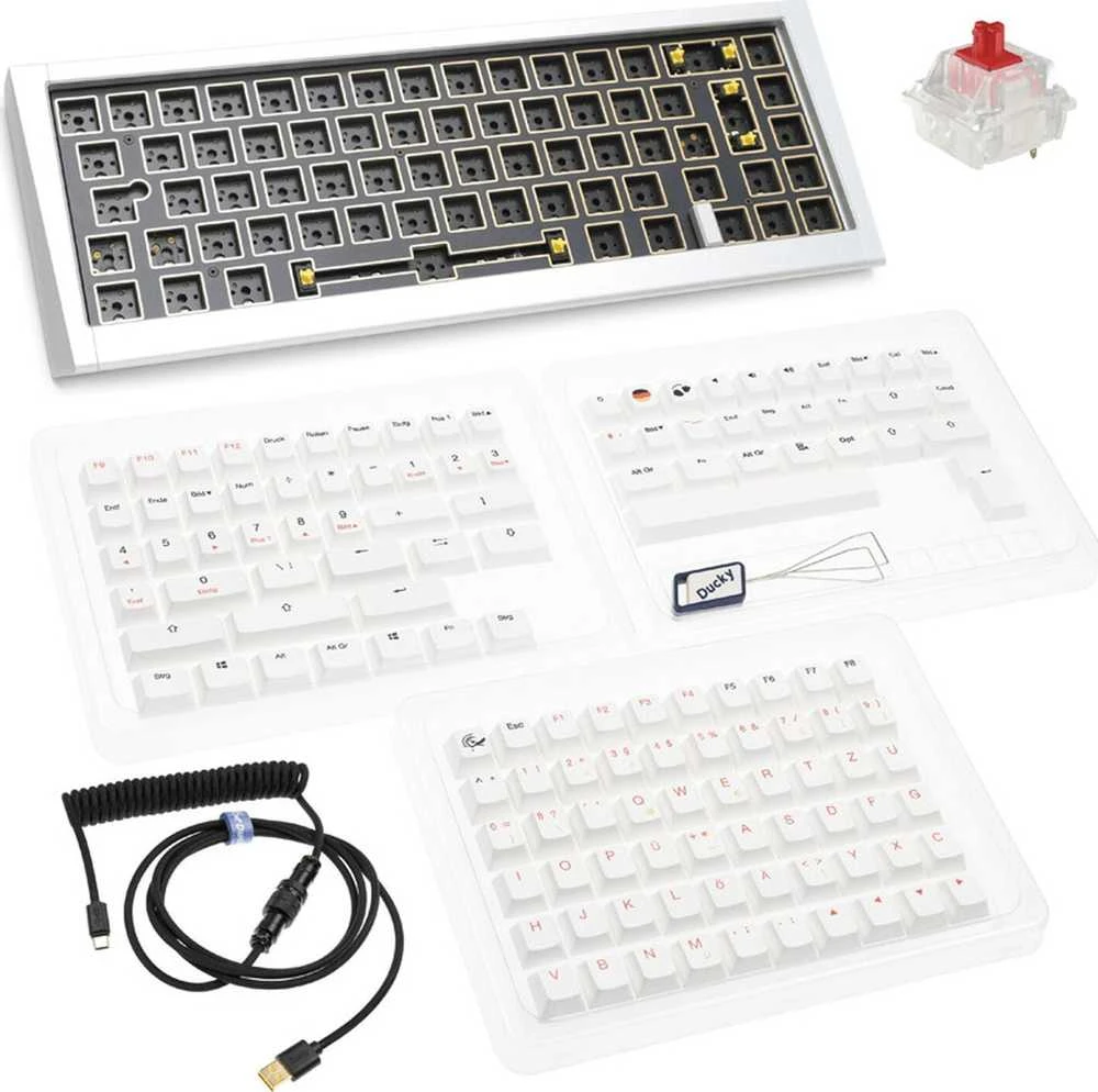 Ducky Outlaw 65 žaidimų klaviatūra, Barebone – Sidabrinis ISO išdėstymas