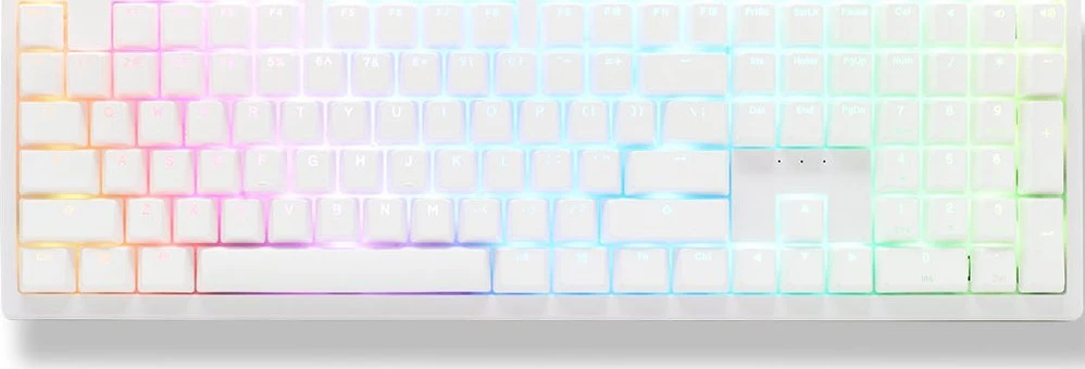 Ducky Zero 6108 Pure Baltas belaidė žaidimų klaviatūra – MX2A Speed-Sidabrinis US išdėstymas