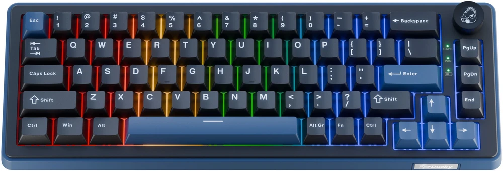 Ducky OK-M 65 žaidimų klaviatūra, 65%, Hot-Swappable, RGB, ANSI – KTT Wine raudoni jungikliai