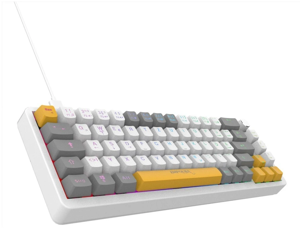 INCA Klaviatūra žaidimams RGB/RedSwitch/USB/Mechan. 2.00m weiĂź