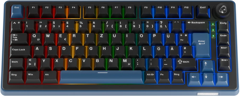 Ducky OK-M 75 žaidimų klaviatūra, 75%, Hot-Swappable, RGB, ISO – KTT Linear