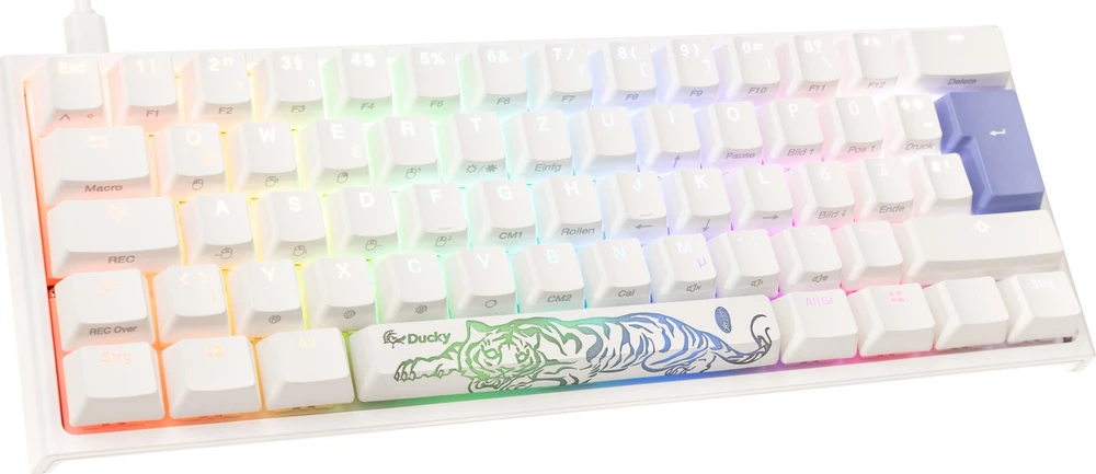 Klaviatūra Ducky One 2 Pro Mini Baltas Edition Klaviatūra žaidimams RGB LED - Cherry Raudona