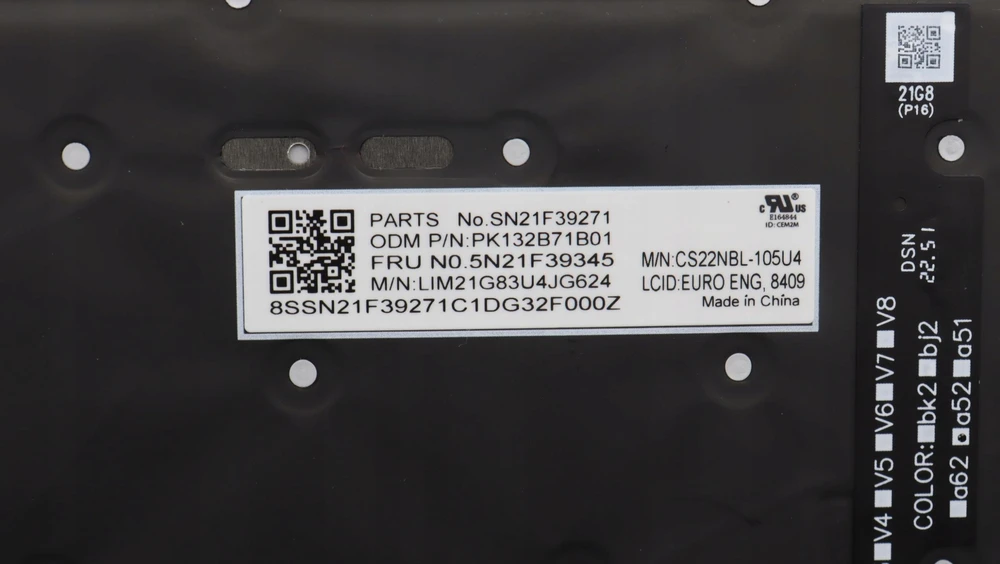 Klaviatūra Lenovo CS22 P16 su układem EURO (5N21F39382)
