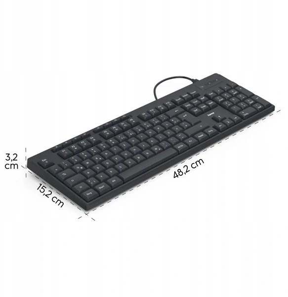 Klaviatūra Fujitsu Hama klaviatūra CK-200 su laidu, 8 przycisków multimedialnych, juoda, QWERTZ CZ (67173052)
