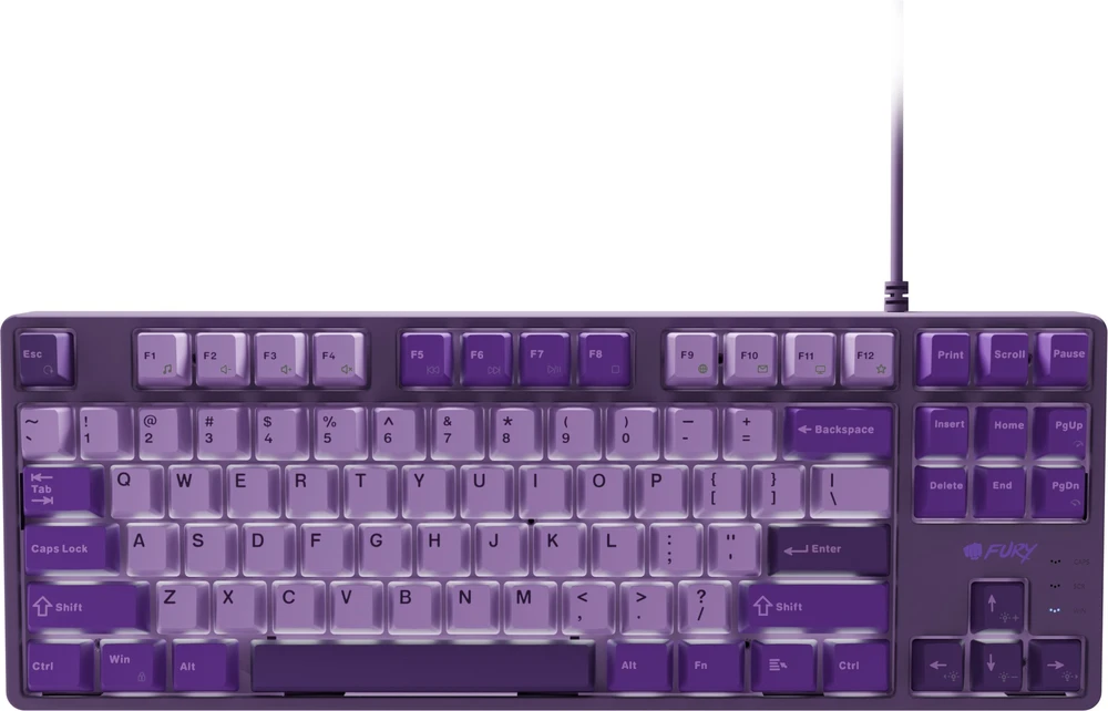 Klaviatūra žaidimams Fury Kanabo K2 US su laidu mechaninė podświetlena violetinė