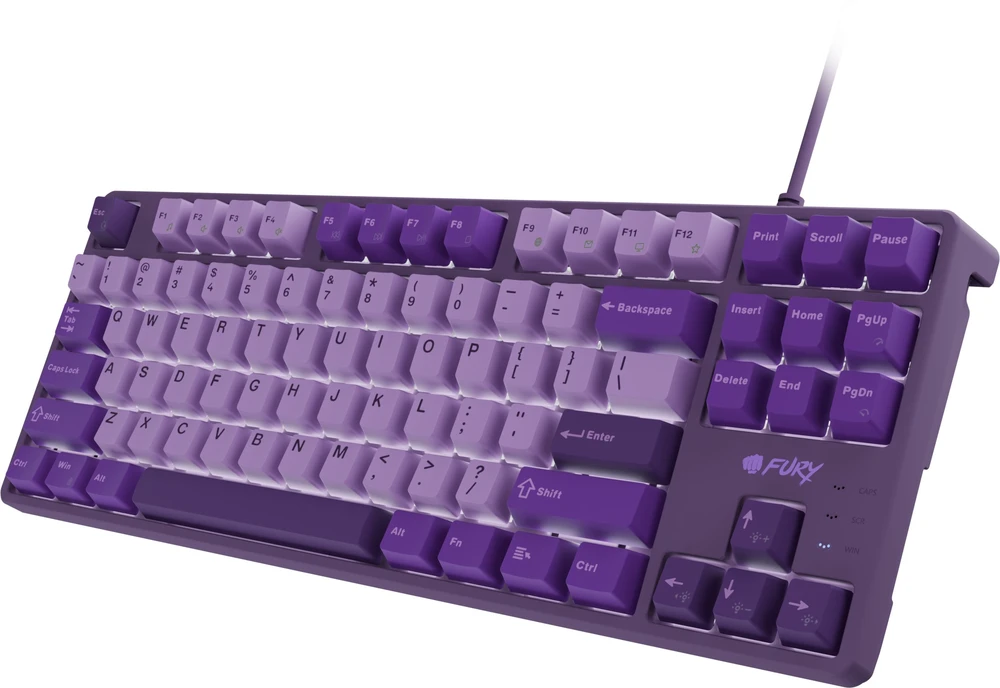 Klaviatūra žaidimams Fury Kanabo K2 US su laidu mechaninė podświetlena violetinė