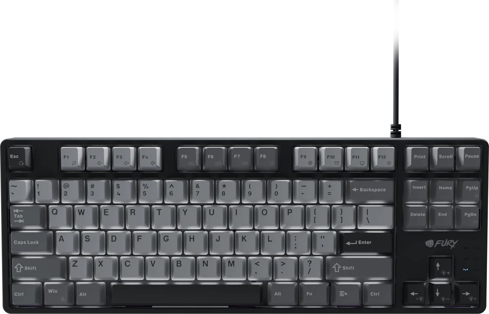 Klaviatūra žaidimams Fury Kanabo K2 US su laidu mechaninė podświetlena juoda-pilka