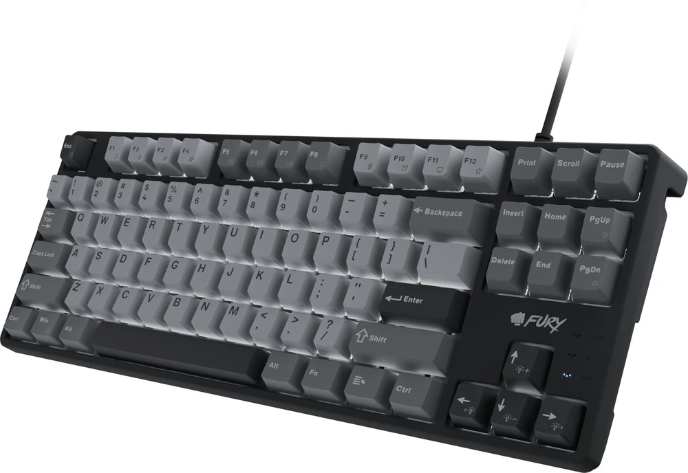 Klaviatūra žaidimams Fury Kanabo K2 US su laidu mechaninė podświetlena juoda-pilka
