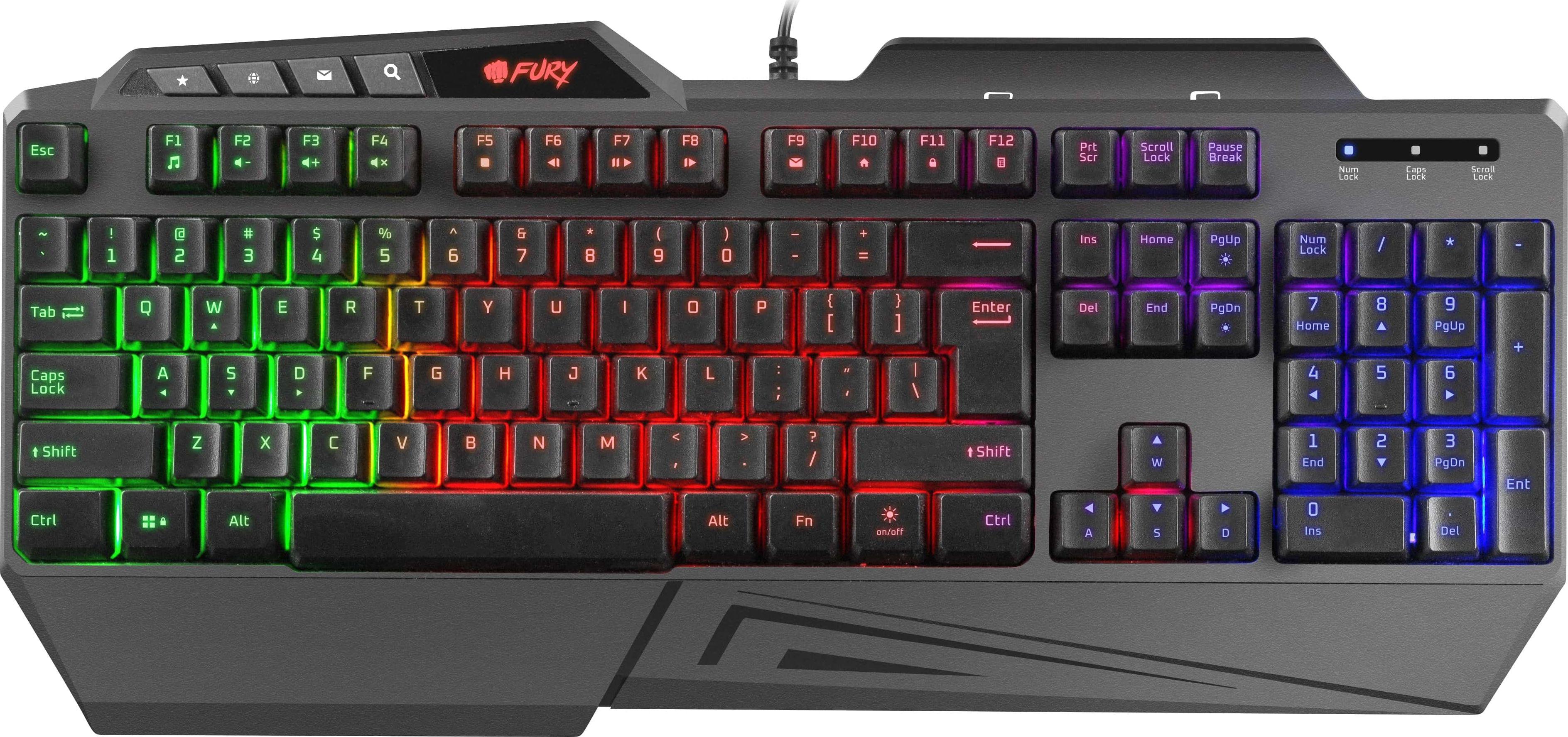 Fury Skyraider Klaviatūra žaidimams, RGB LED pašvietimas, US, Juodas, su laidu