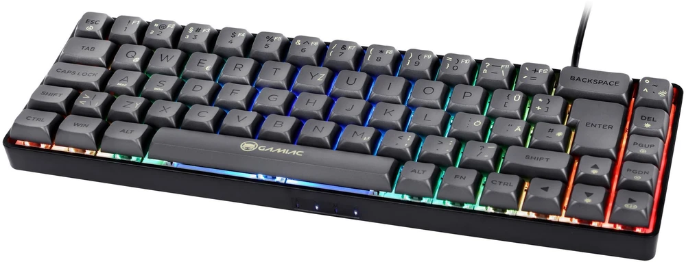 GAMIAC TKL69G SF Klaviatūra žaidimams, Kailh Raudona - juodas/pilkas