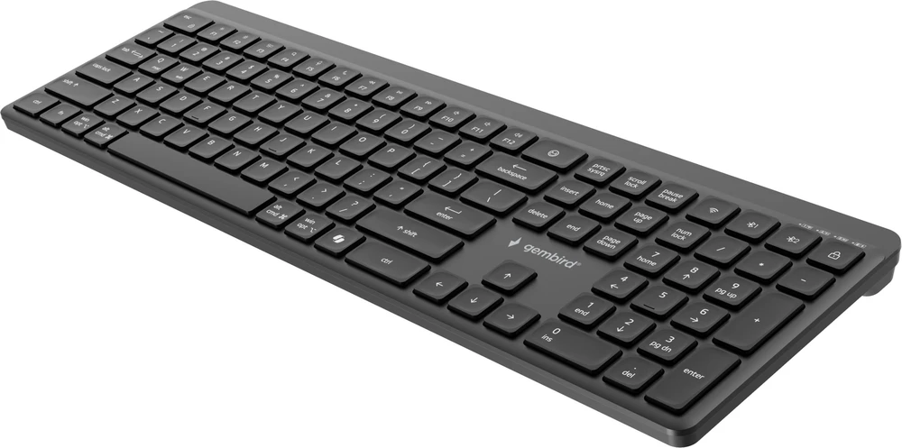 Gembird KB-WPS-03 Dual-mode pro-business slim Belaidė klaviatūra, 2.4G+BT, US išdėstymas