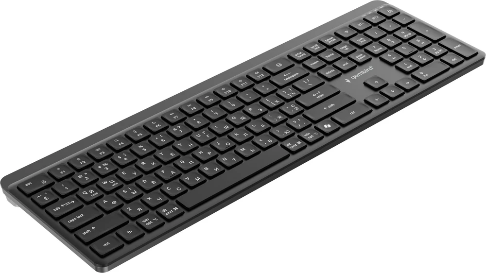 Gembird KB-WPS-03-CYRL Dual-mode pro-business slim Belaidė klaviatūra, 2.4G+BT, RU išdėstymas