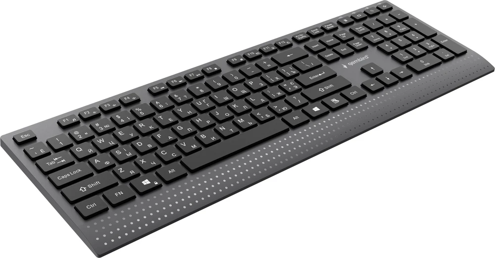 Gembird KB-MCH-06-CYRL Slim su laidu multimedia klaviatūra with Type-C adapter, Cyrillic išdėstymas, juodas