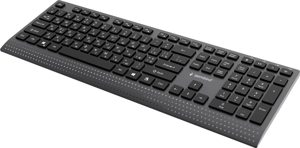 Gembird KB-MCH-06-CYRL Slim su laidu multimedia klaviatūra with Type-C adapter, Cyrillic išdėstymas, juodas