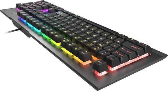 GNS GENESIS Rhod 500 RGB klaviatūra Žaidimams USB QWERTY Portugališka Juoda, Sidabras