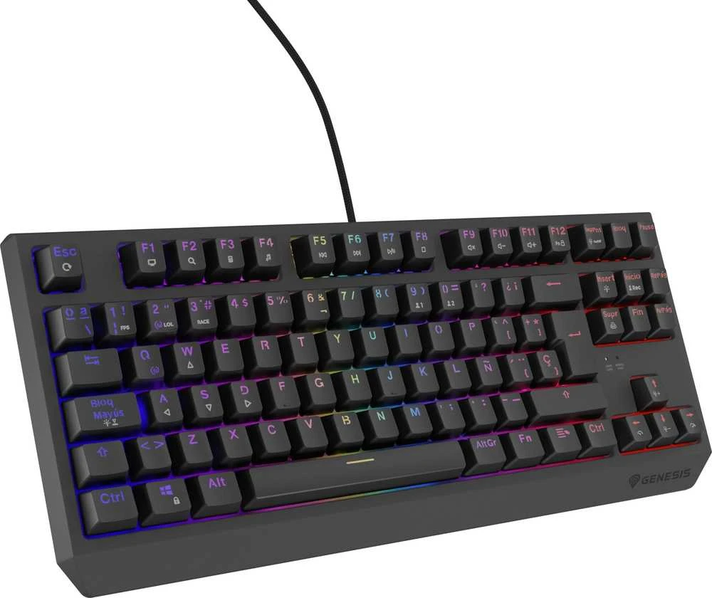 GNS GENESIS Thor 230 TKL klaviatūra Žaidimams USB QWERTY Ispanas Juoda