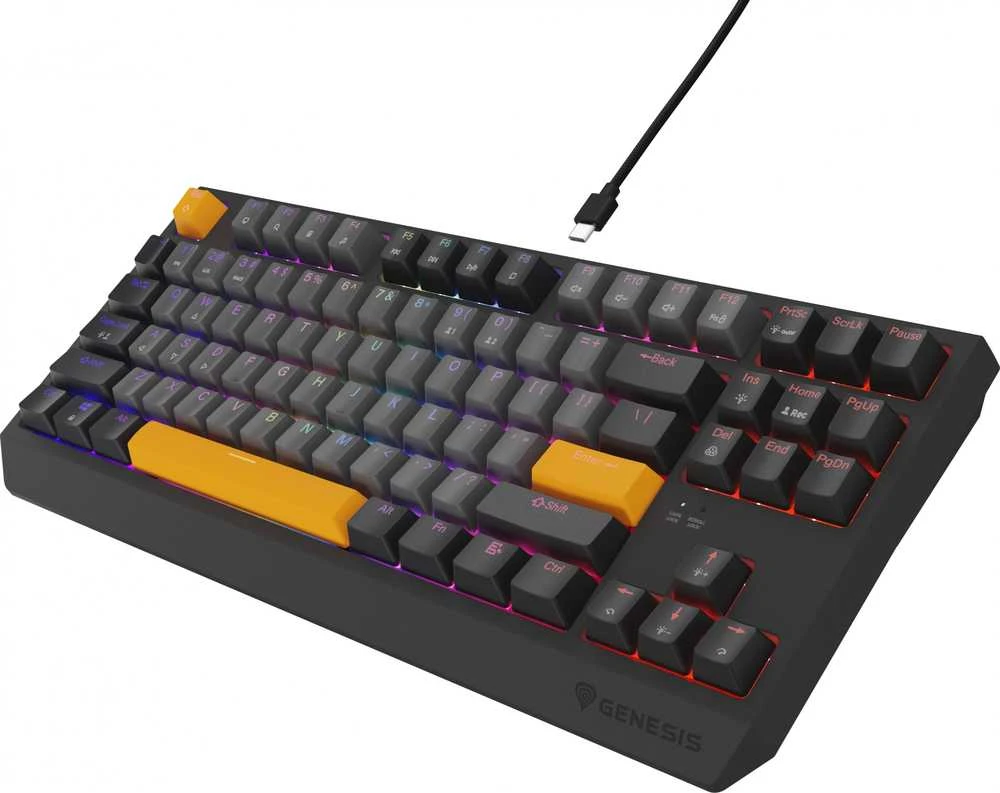 Genesis | THOR 230 TKL | Mechaninė klaviatūra žaidimams | su laidu | US | Outemu Raudona | Anchor Gray Negative