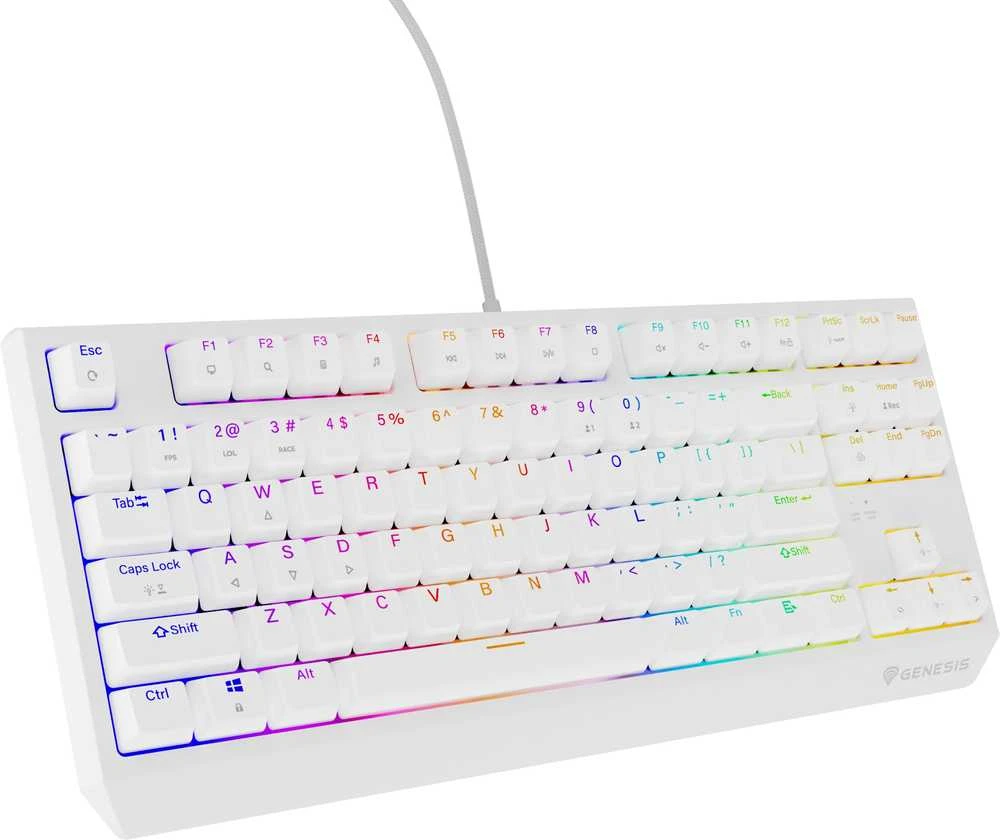 GNS GENESIS Thor 230 TKL klaviatūra Žaidimams USB QWERTY Anglų (JAV) Balta