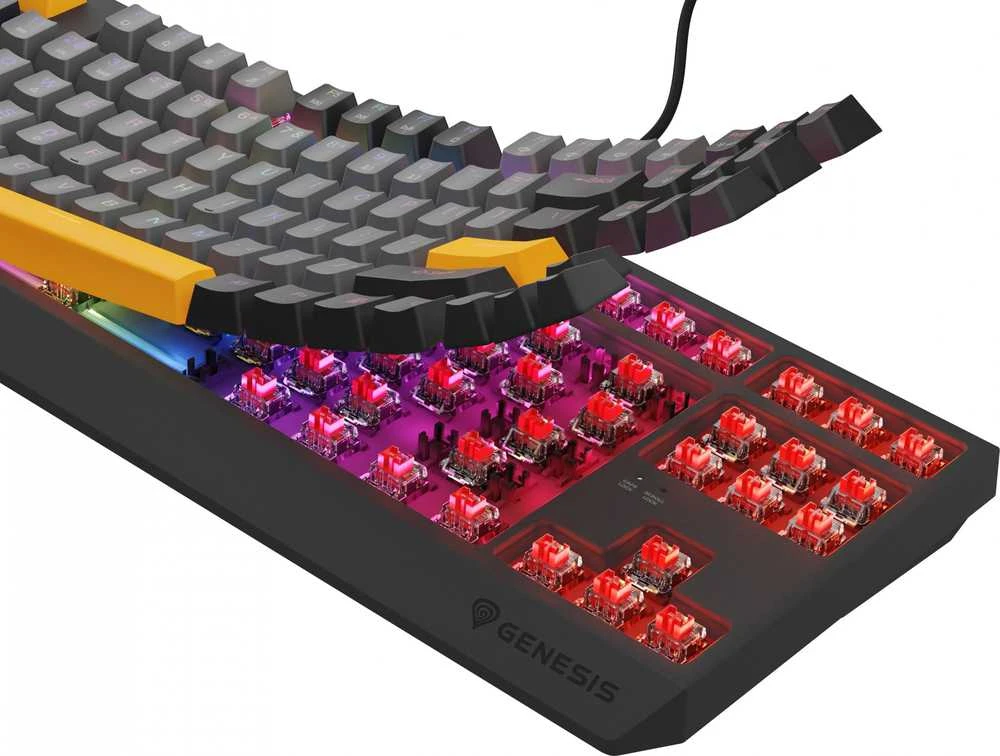 Genesis | THOR 230 TKL | Mechaninė klaviatūra žaidimams | su laidu | US | Outemu Raudona | Anchor Gray Negative
