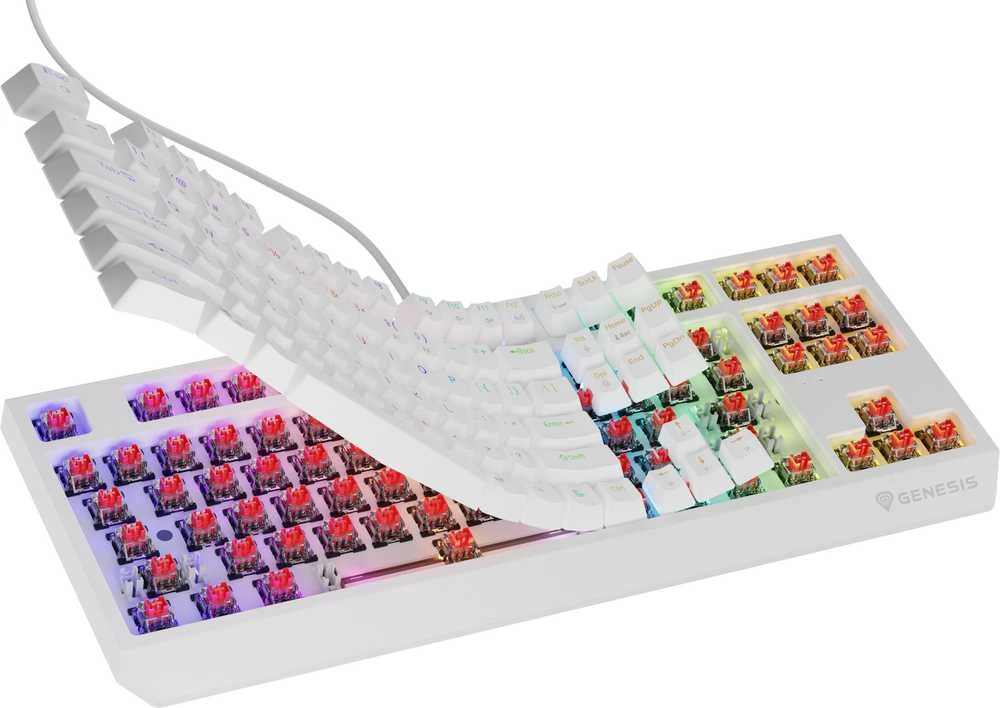 GNS GENESIS Thor 230 TKL klaviatūra Žaidimams USB QWERTY Anglų (JAV) Balta