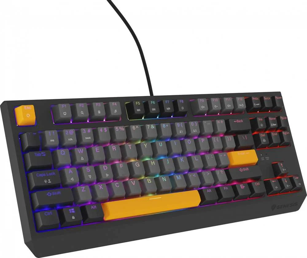 Genesis | THOR 230 TKL | Mechaninė klaviatūra žaidimams | su laidu | US | Outemu Raudona | Anchor Gray Negative