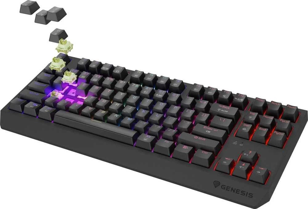 Genesis | THOR 230 | Mechaninė klaviatūra žaidimams | Wireless | US | Outemu Silent Lemon | Juodas