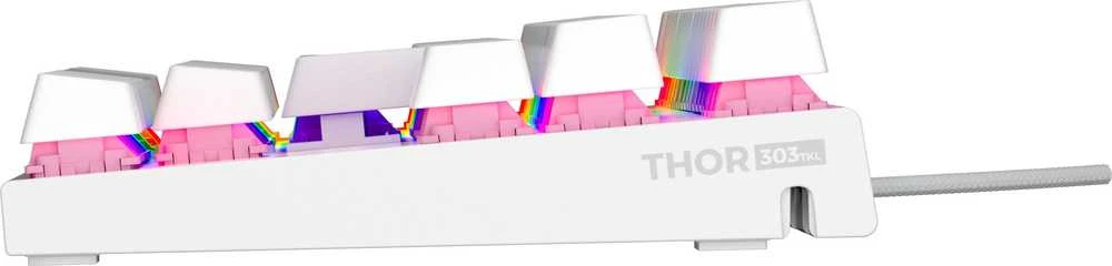 Genesis | THOR 303 | Mechaninė klaviatūra žaidimams | su laidu | US | Outemu Peach Silent | Baltas