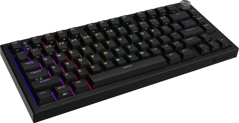 Klaviatūra žaidimams Genesis Thor 404 75% GenX Abyssal su laidu mechaninė su pašvietimu juoda