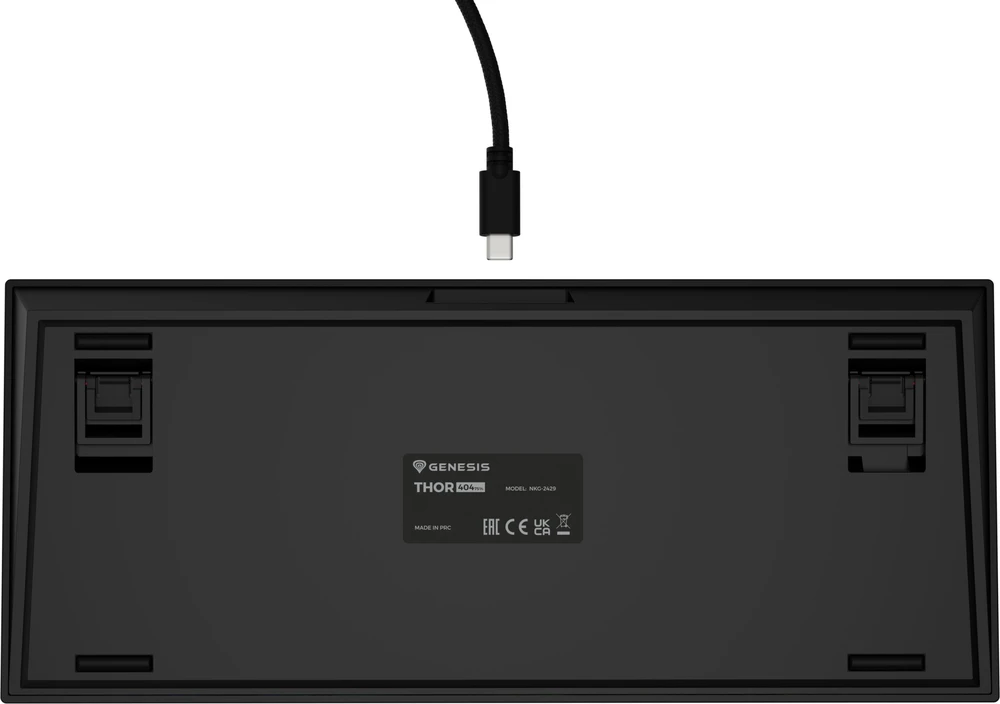 Klaviatūra žaidimams Genesis Thor 404 75% GenX Stratos Silent su laidu mechaninė su pašvietimu cicha juoda