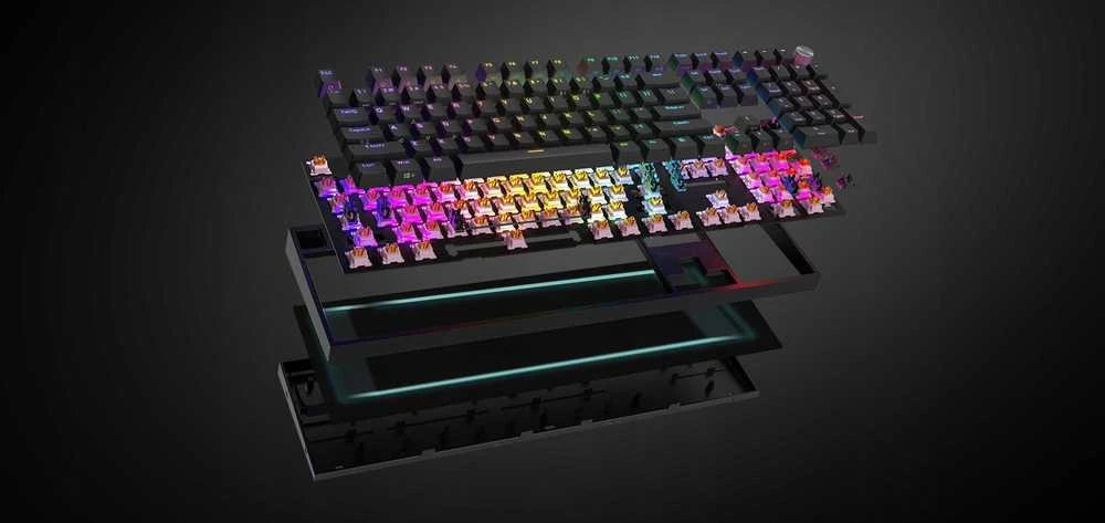 Klaviatūra žaidimams Genesis Thor 404 TKL Outemu Silent Peach su laidu mechaninė su pašvietimu juoda