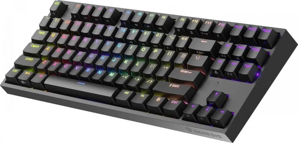 Genesis | THOR 404 TKL | Mechaninė klaviatūra žaidimams | su laidu | US | Gateron Geltona Pro | Juodas | RGB