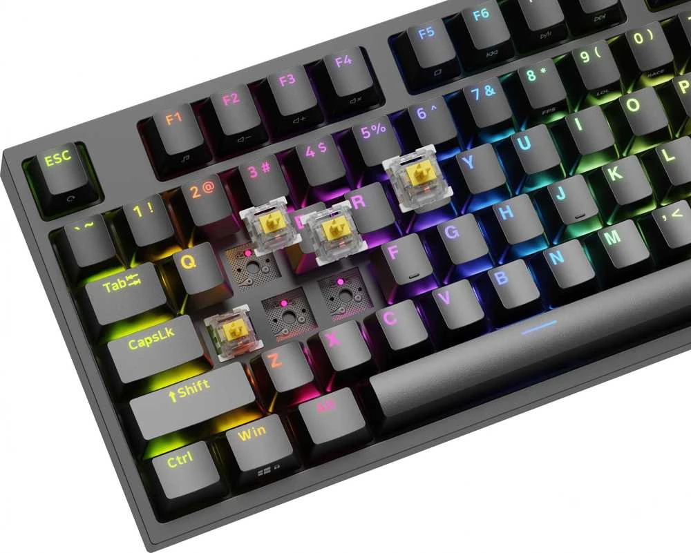 Genesis | THOR 404 TKL | Mechaninė klaviatūra žaidimams | su laidu | US | Gateron Geltona Pro | Juodas | RGB