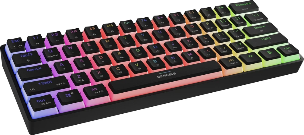 Genesis Klaviatūra žaidimams Thor 660 G2 Gateron Brown belaidė mechaninė su pašvietimu juoda