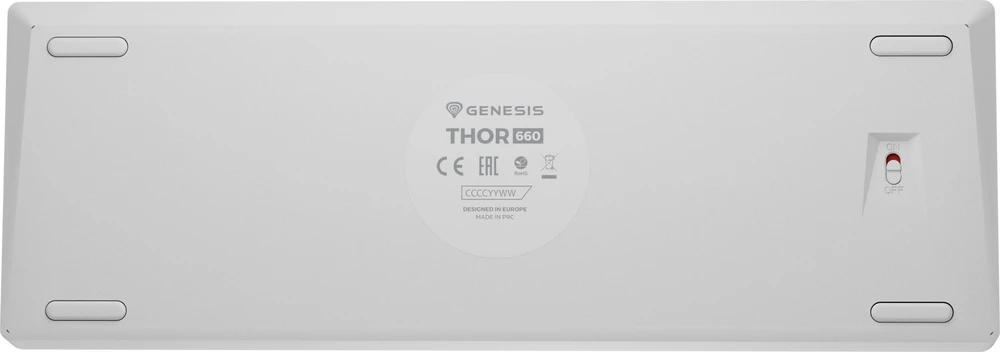 Genesis Klaviatūra žaidimams Thor 660 G2 Gateron Brown belaidė mechaninė su pašvietimu balta