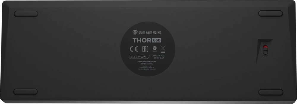 Genesis Klaviatūra žaidimams Thor 660 G2 Gateron Brown belaidė mechaninė su pašvietimu juoda