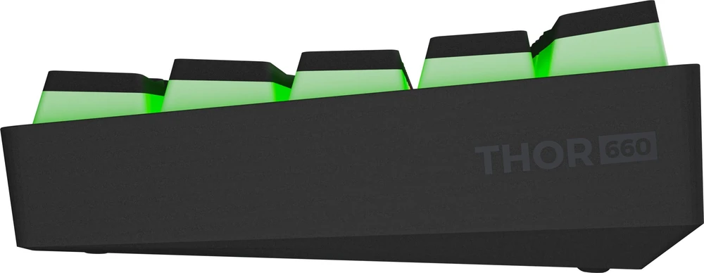 Genesis Klaviatūra žaidimams Thor 660 G2 Gateron Brown belaidė mechaninė su pašvietimu juoda