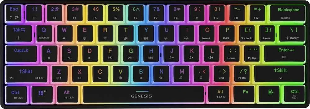 Genesis Klaviatūra žaidimams Thor 660 G2 Gateron Raudona belaidė mechaninė su pašvietimu juoda