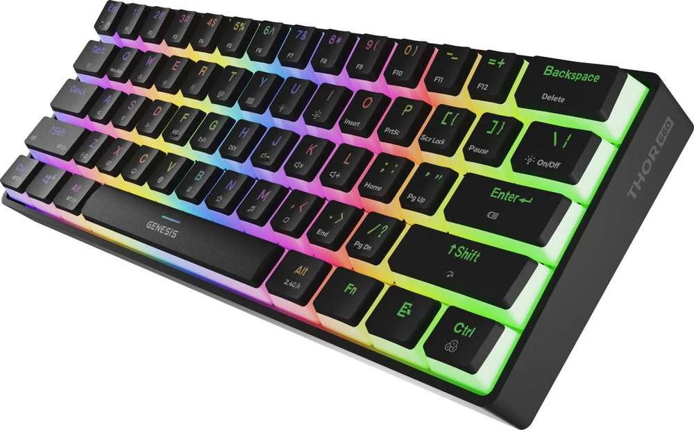 Genesis Klaviatūra žaidimams Thor 660 G2 Gateron Raudona belaidė mechaninė su pašvietimu juoda