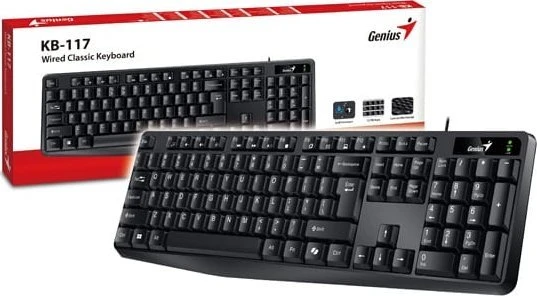 Genius KB-117 COPILOT klaviatūra su laidu (USB) CZ/SK, juoda